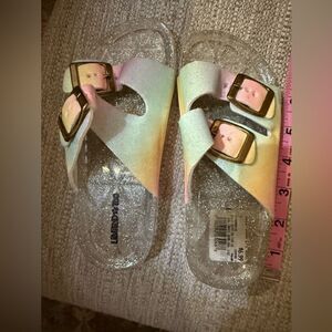 Limited Too Rainbow Glitter Sandals with Buckles